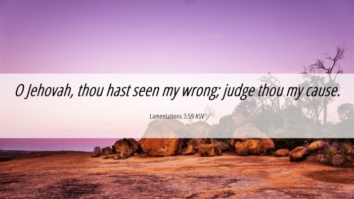Picture 06 - Lamentations 3:59 ASV Desktop Wallpaper - O Jehovah, thou hast seen my wrong; judge thou my - Desktop Bible Verse Wallpaper