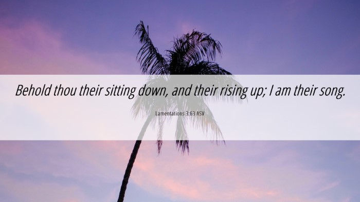 Picture 06 - Lamentations 3:63 ASV Desktop Wallpaper - Behold thou their sitting down, and their rising - Desktop Bible Verse Wallpaper