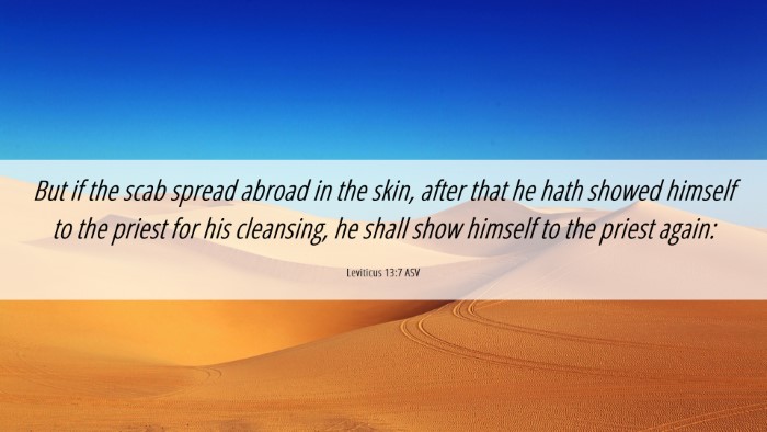 Picture 06 - Leviticus 13:7 ASV Desktop Wallpaper - But if the scab spread abroad in the skin, after - Desktop Bible Verse Wallpaper