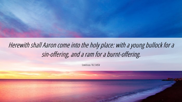 Picture 06 - Leviticus 16:3 ASV Desktop Wallpaper - Herewith shall Aaron come into the holy place: - Desktop Bible Verse Wallpaper