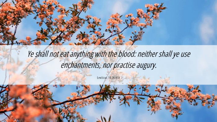 Picture 06 - Leviticus 19:26 ASV Desktop Wallpaper - Ye shall not eat anything with the blood: neither - Desktop Bible Verse Wallpaper