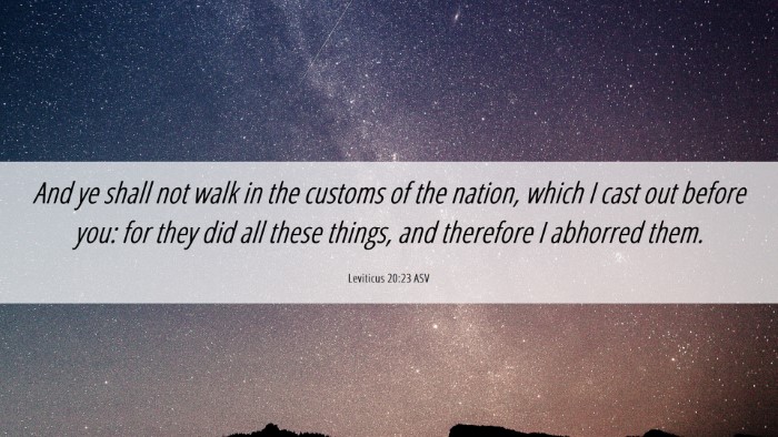 Picture 06 - Leviticus 20:23 ASV Desktop Wallpaper - And ye shall not walk in the customs of the - Desktop Bible Verse Wallpaper