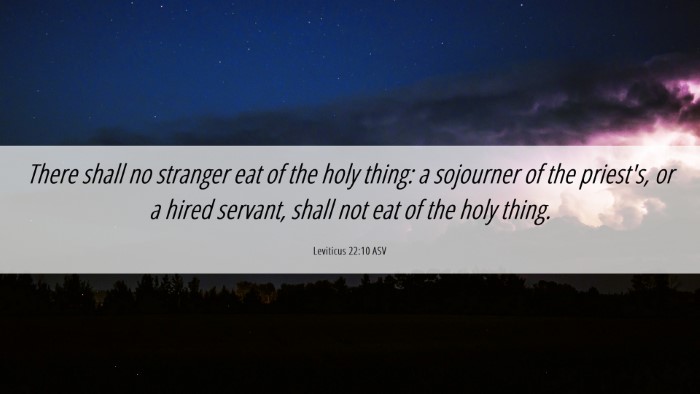 Picture 06 - Leviticus 22:10 ASV Desktop Wallpaper - There shall no stranger eat of the holy thing: a - Desktop Bible Verse Wallpaper