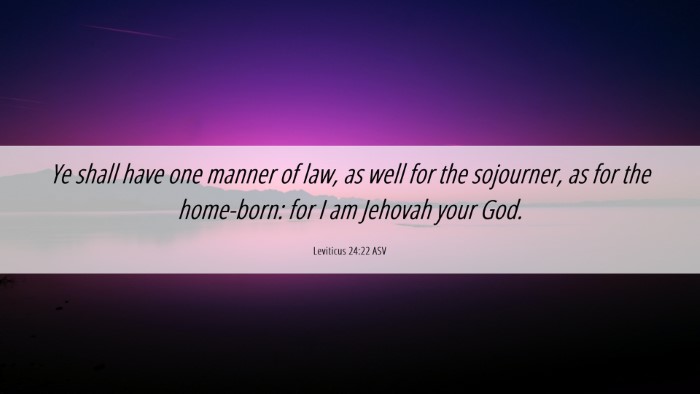 Picture 06 - Leviticus 24:22 ASV Desktop Wallpaper - Ye shall have one manner of law, as well for the - Desktop Bible Verse Wallpaper