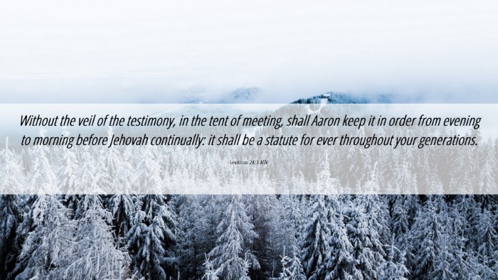 Picture 06 - Leviticus 24:3 ASV Desktop Wallpaper - Without the veil of the testimony, in the tent of - Desktop Bible Verse Wallpaper
