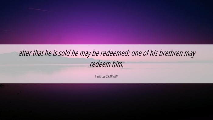 Picture 06 - Leviticus 25:48 ASV Desktop Wallpaper - after that he is sold he may be redeemed: one of - Desktop Bible Verse Wallpaper