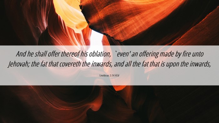 Picture 06 - Leviticus 3:14 ASV Desktop Wallpaper - And he shall offer thereof his oblation, `even' - Desktop Bible Verse Wallpaper