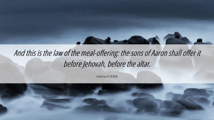 Picture 06 - Leviticus 6:14 ASV Desktop Wallpaper - And this is the law of the meal-offering: the - Desktop Bible Verse Wallpaper