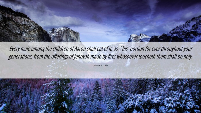 Picture 06 - Leviticus 6:18 ASV Desktop Wallpaper - Every male among the children of Aaron shall eat - Desktop Bible Verse Wallpaper