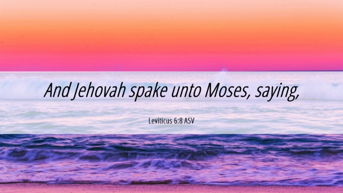 Picture 06 - Leviticus 6:8 ASV Desktop Wallpaper - And Jehovah spake unto Moses, - Desktop Bible Verse Wallpaper