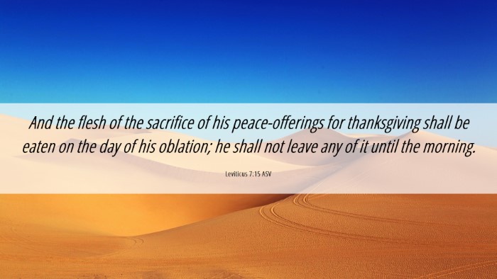 Picture 06 - Leviticus 7:15 ASV Desktop Wallpaper - And the flesh of the sacrifice of his - Desktop Bible Verse Wallpaper