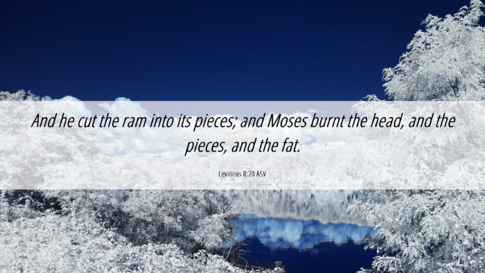 Picture 06 - Leviticus 8:20 ASV Desktop Wallpaper - And he cut the ram into its pieces; and Moses - Desktop Bible Verse Wallpaper