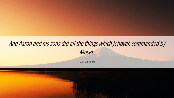 Picture 06 - Leviticus 8:36 ASV Desktop Wallpaper - And Aaron and his sons did all the things which - Desktop Bible Verse Wallpaper