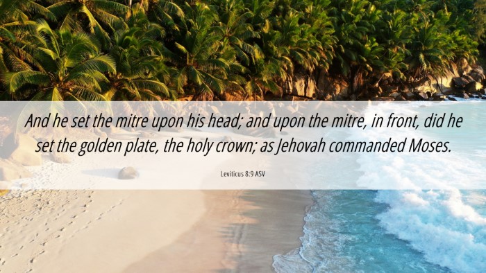 Picture 06 - Leviticus 8:9 ASV Desktop Wallpaper - And he set the mitre upon his head; and upon the - Desktop Bible Verse Wallpaper