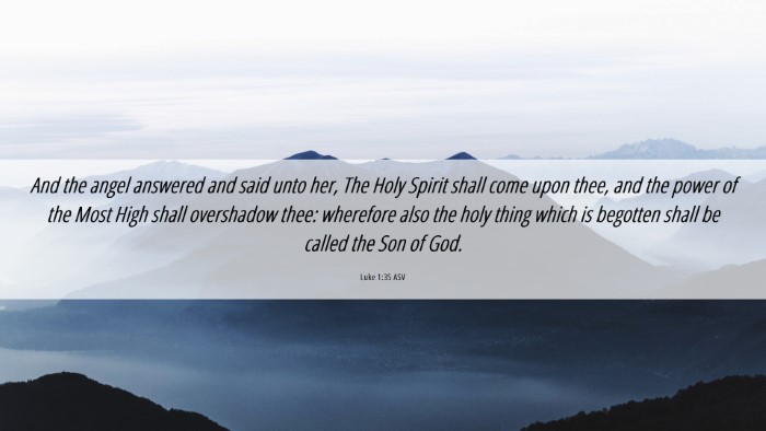 Picture 06 - Luke 1:35 ASV Desktop Wallpaper - And the angel answered and said unto her, The - Desktop Bible Verse Wallpaper