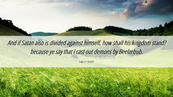 Picture 06 - Luke 11:18 ASV Desktop Wallpaper - And if Satan also is divided against himself, how - Desktop Bible Verse Wallpaper