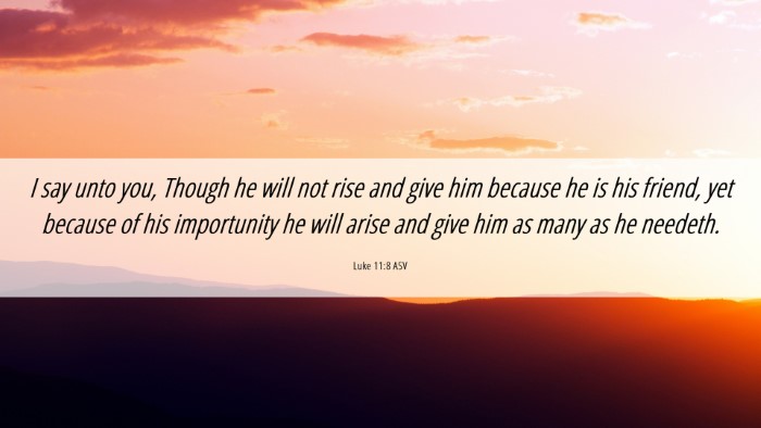 Picture 06 - Luke 11:8 ASV Desktop Wallpaper - I say unto you, Though he will not rise and give - Desktop Bible Verse Wallpaper