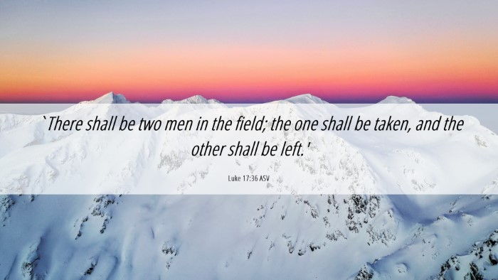 Picture 06 - Luke 17:36 ASV Desktop Wallpaper - `There shall be two men in the field; the one - Desktop Bible Verse Wallpaper