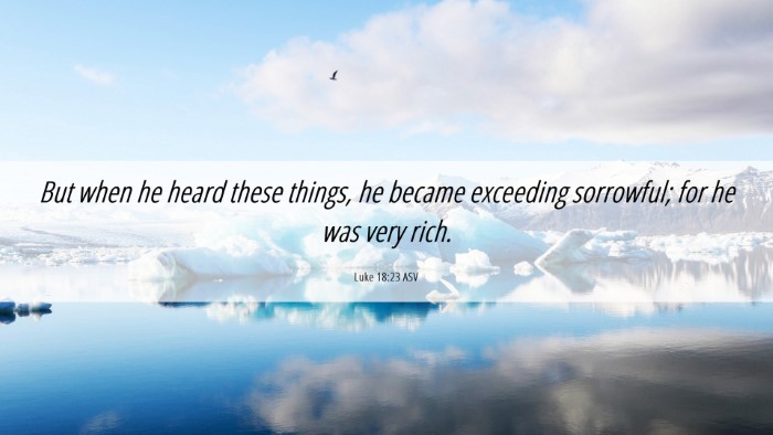 Picture 06 - Luke 18:23 ASV Desktop Wallpaper - But when he heard these things, he became - Desktop Bible Verse Wallpaper