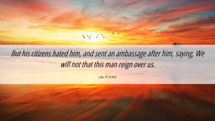 Picture 06 - Luke 19:14 ASV Desktop Wallpaper - But his citizens hated him, and sent an ambassage - Desktop Bible Verse Wallpaper