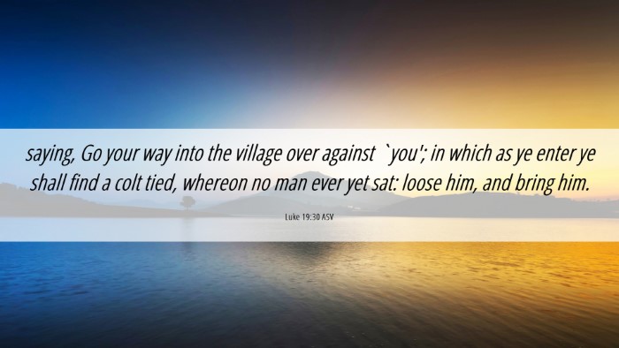 Picture 06 - Luke 19:30 ASV Desktop Wallpaper - saying, Go your way into the village over against - Desktop Bible Verse Wallpaper