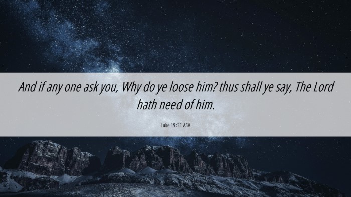 Picture 06 - Luke 19:31 ASV Desktop Wallpaper - And if any one ask you, Why do ye loose him? thus - Desktop Bible Verse Wallpaper