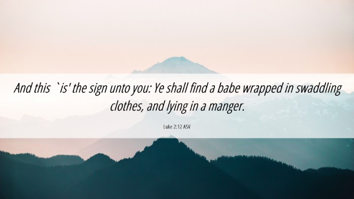 Picture 06 - Luke 2:12 ASV Desktop Wallpaper - And this `is' the sign unto you: Ye shall find a - Desktop Bible Verse Wallpaper
