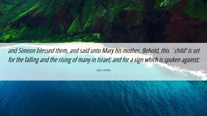 Picture 06 - Luke 2:34 ASV Desktop Wallpaper - and Simeon blessed them, and said unto Mary his - Desktop Bible Verse Wallpaper