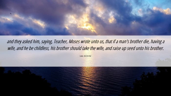 Picture 06 - Luke 20:28 ASV Desktop Wallpaper - and they asked him, saying, Teacher, Moses wrote - Desktop Bible Verse Wallpaper