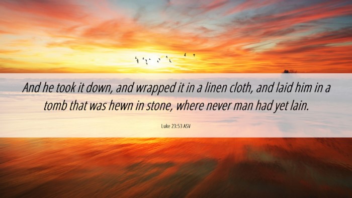 Picture 06 - Luke 23:53 ASV Desktop Wallpaper - And he took it down, and wrapped it in a linen - Desktop Bible Verse Wallpaper