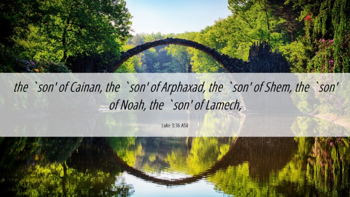 Picture 06 - Luke 3:36 ASV Desktop Wallpaper - the `son' of Cainan, the `son' of Arphaxad, the - Desktop Bible Verse Wallpaper
