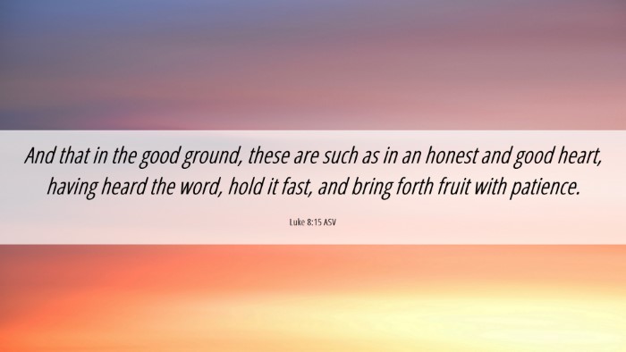 Picture 06 - Luke 8:15 ASV Desktop Wallpaper - And that in the good ground, these are such as in - Desktop Bible Verse Wallpaper