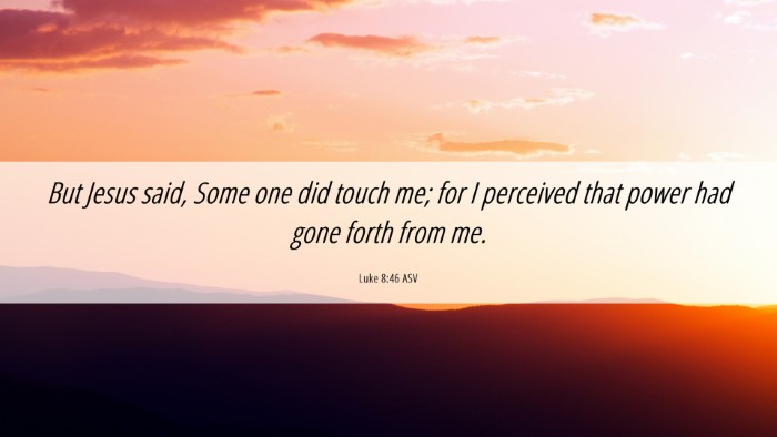 Picture 06 - Luke 8:46 ASV Desktop Wallpaper - But Jesus said, Some one did touch me; for I - Desktop Bible Verse Wallpaper