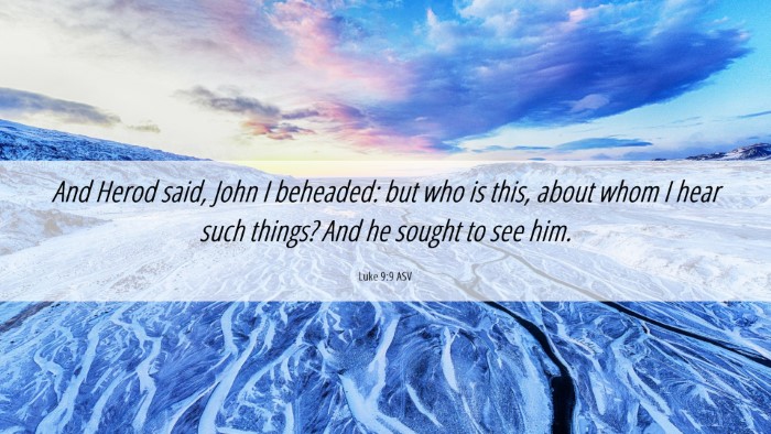Picture 06 - Luke 9:9 ASV Desktop Wallpaper - And Herod said, John I beheaded: but who is this, - Desktop Bible Verse Wallpaper
