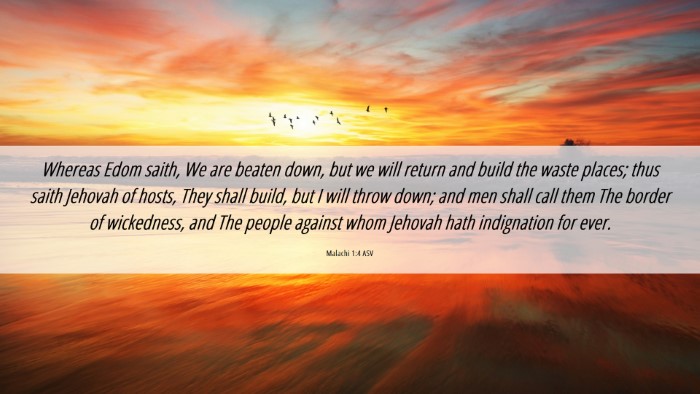 Picture 06 - Malachi 1:4 ASV Desktop Wallpaper - Whereas Edom saith, We are beaten down, but we - Desktop Bible Verse Wallpaper