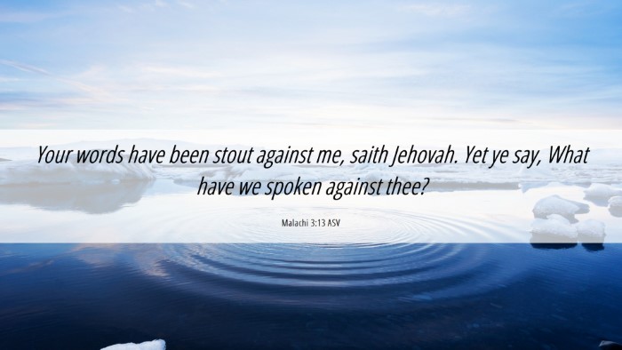 Picture 06 - Malachi 3:13 ASV Desktop Wallpaper - Your words have been stout against me, saith - Desktop Bible Verse Wallpaper
