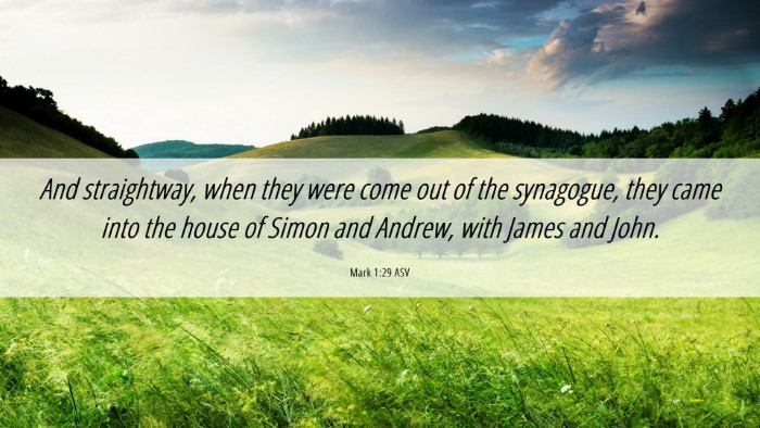 Picture 06 - Mark 1:29 ASV Desktop Wallpaper - And straightway, when they were come out of the - Desktop Bible Verse Wallpaper