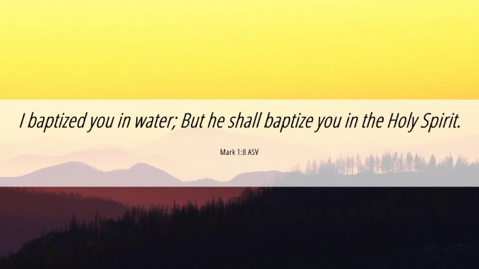 Picture 06 - Mark 1:8 ASV Desktop Wallpaper - I baptized you in water; But he shall baptize you - Desktop Bible Verse Wallpaper