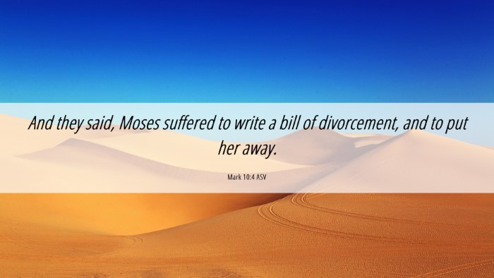 Picture 06 - Mark 10:4 ASV Desktop Wallpaper - And they said, Moses suffered to write a bill of - Desktop Bible Verse Wallpaper