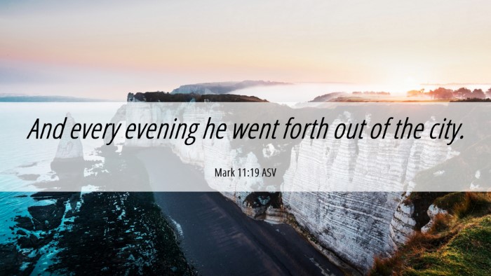 Picture 06 - Mark 11:19 ASV Desktop Wallpaper - And every evening he went forth out of the - Desktop Bible Verse Wallpaper