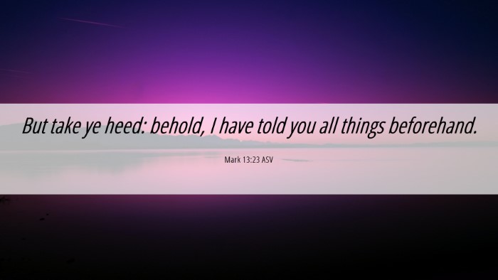 Picture 06 - Mark 13:23 ASV Desktop Wallpaper - But take ye heed: behold, I have told you all - Desktop Bible Verse Wallpaper