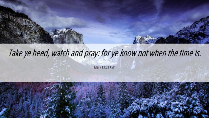 Picture 06 - Mark 13:33 ASV Desktop Wallpaper - Take ye heed, watch and pray: for ye know not - Desktop Bible Verse Wallpaper
