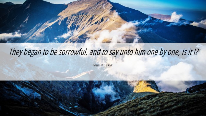 Picture 06 - Mark 14:19 ASV Desktop Wallpaper - They began to be sorrowful, and to say unto him - Desktop Bible Verse Wallpaper