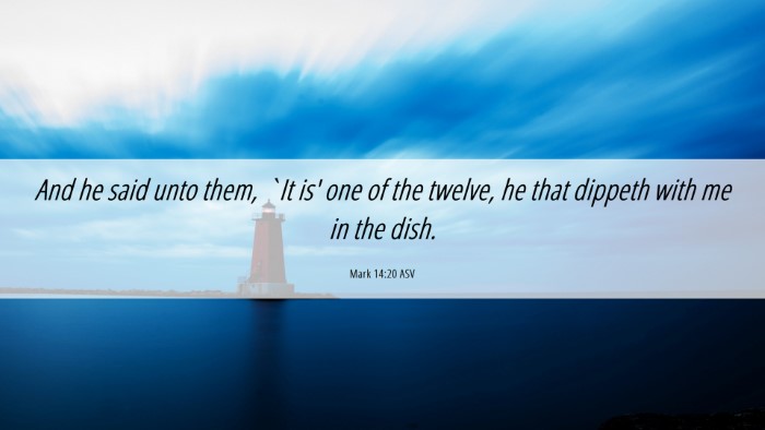 Picture 06 - Mark 14:20 ASV Desktop Wallpaper - And he said unto them, `It is' one of the twelve, - Desktop Bible Verse Wallpaper