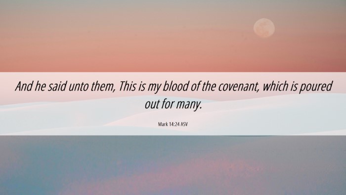 Picture 06 - Mark 14:24 ASV Desktop Wallpaper - And he said unto them, This is my blood of the - Desktop Bible Verse Wallpaper