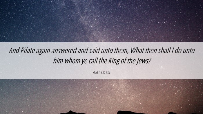 Picture 06 - Mark 15:12 ASV Desktop Wallpaper - And Pilate again answered and said unto them, - Desktop Bible Verse Wallpaper