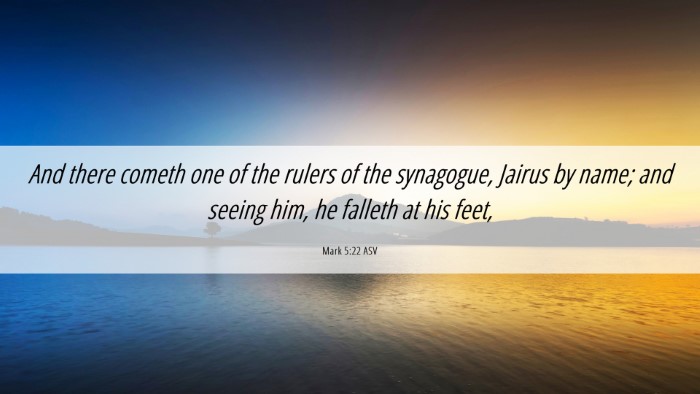 Picture 06 - Mark 5:22 ASV Desktop Wallpaper - And there cometh one of the rulers of the - Desktop Bible Verse Wallpaper