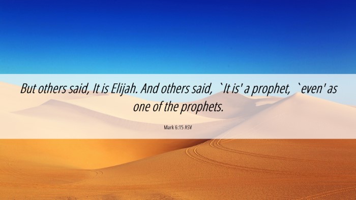 Picture 06 - Mark 6:15 ASV Desktop Wallpaper - But others said, It is Elijah. And others said, - Desktop Bible Verse Wallpaper