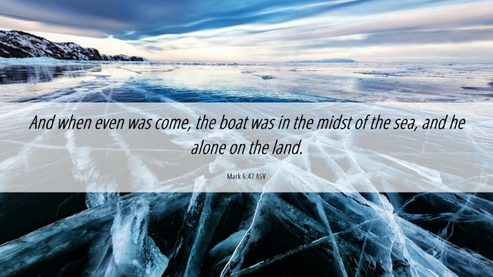 Picture 06 - Mark 6:47 ASV Desktop Wallpaper - And when even was come, the boat was in the midst - Desktop Bible Verse Wallpaper