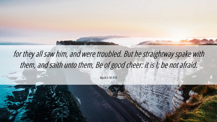 Picture 06 - Mark 6:50 ASV Desktop Wallpaper - for they all saw him, and were troubled. But he - Desktop Bible Verse Wallpaper